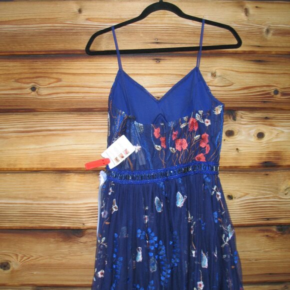  Mac Duggal Embroidered Bustier Gown Dress Indigo - Picture 11 of 14